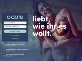 C-Date-Screenshot, so sieht die Startseite aus